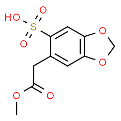 ChemSpider 2D Image | 6-(2-Methoxy-2-oxoethyl)-1,3-benzodioxole-5-sulfonic acid | C10H10O7S