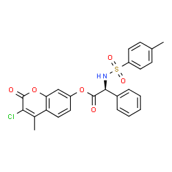 ChemSpider 2D Image | 3-Chloro-4-methyl-2-oxo-2H-chromen-7-yl (2S)-{[(4-methylphenyl)sulfonyl]amino}(phenyl)acetate | C25H20ClNO6S
