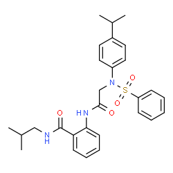 ChemSpider 2D Image | N-Isobutyl-2-{[N-(4-isopropylphenyl)-N-(phenylsulfonyl)glycyl]amino}benzamide | C28H33N3O4S