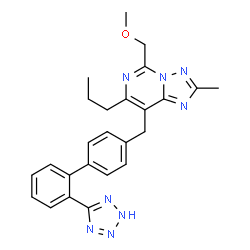 ChemSpider 2D Image | 5-(Methoxymethyl)-2-methyl-7-propyl-8-{[2'-(2H-tetrazol-5-yl)-4-biphenylyl]methyl}[1,2,4]triazolo[1,5-c]pyrimidine | C25H26N8O