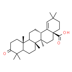 ChemSpider 2D Image | (5xi,9xi)-3-Oxoolean-18-en-28-oic acid | C30H46O3