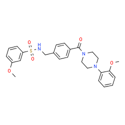 ChemSpider 2D Image | 3-Methoxy-N-(4-{[4-(2-methoxyphenyl)-1-piperazinyl]carbonyl}benzyl)benzenesulfonamide | C26H29N3O5S