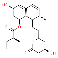 ChemSpider 2D Image | (1S,3S,7S,8aR)-3-Hydroxy-8-{2-[(4R)-4-hydroxy-6-oxotetrahydro-2H-pyran-2-yl]ethyl}-7-methyl-1,2,3,7,8,8a-hexahydro-1-naphthalenyl (2S)-2-methylbutanoate | C23H34O6