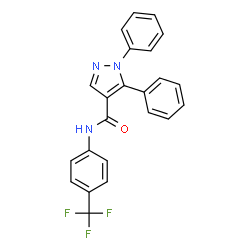 ChemSpider 2D Image | 1,5-Diphenyl-N-[4-(trifluoromethyl)phenyl]-1H-pyrazole-4-carboxamide | C23H16F3N3O