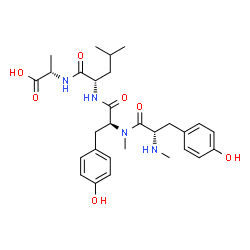 ChemSpider 2D Image | N-Methyl-L-tyrosyl-N-methyl-L-tyrosyl-L-leucyl-L-alanine | C29H40N4O7