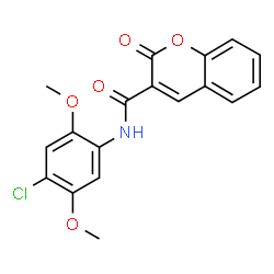 ChemSpider 2D Image | N-(4-Chloro-2,5-dimethoxyphenyl)-2-oxo-2H-chromene-3-carboxamide | C18H14ClNO5