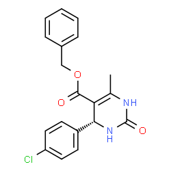 ChemSpider 2D Image | Benzyl (4R)-4-(4-chlorophenyl)-6-methyl-2-oxo-1,2,3,4-tetrahydro-5-pyrimidinecarboxylate | C19H17ClN2O3