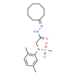 ChemSpider 2D Image | N-[2-(2-Cyclooctylidenehydrazino)-2-oxoethyl]-N-(2,5-dimethylphenyl)methanesulfonamide | C19H29N3O3S