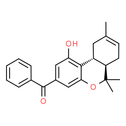 ChemSpider 2D Image | [(6aR,10aR)-1-Hydroxy-6,6,9-trimethyl-6a,7,10,10a-tetrahydro-6H-benzo[c]chromen-3-yl](phenyl)methanone | C23H24O3