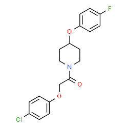 ChemSpider 2D Image | 2-(4-Chlorophenoxy)-1-[4-(4-fluorophenoxy)-1-piperidinyl]ethanone | C19H19ClFNO3