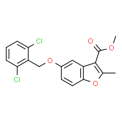 ChemSpider 2D Image | Methyl 5-[(2,6-dichlorobenzyl)oxy]-2-methyl-1-benzofuran-3-carboxylate | C18H14Cl2O4