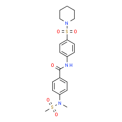 ChemSpider 2D Image | 4-[Methyl(methylsulfonyl)amino]-N-[4-(1-piperidinylsulfonyl)phenyl]benzamide | C20H25N3O5S2