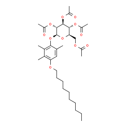 ChemSpider 2D Image | 4-(Decyloxy)-2,3,6-trimethylphenyl 2,3,4,6-tetra-O-acetyl-beta-D-glucopyranoside | C33H50O11