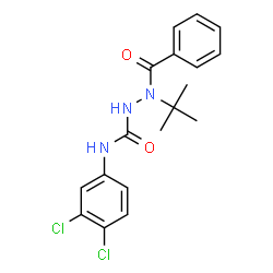 ChemSpider 2D Image | 2-Benzoyl-N-(3,4-dichlorophenyl)-2-(2-methyl-2-propanyl)hydrazinecarboxamide | C18H19Cl2N3O2
