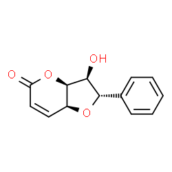 ChemSpider 2D Image | (2S,3S,3aS,7aS)-3-Hydroxy-2-phenyl-2,3,3a,7a-tetrahydro-5H-furo[3,2-b]pyran-5-one | C13H12O4