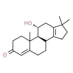 ChemSpider 2D Image | (8xi,10xi,11alpha)-11-Hydroxy-10,17,17-trimethylgona-4,13-dien-3-one | C20H28O2