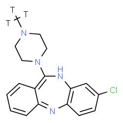 ChemSpider 2D Image | 8-Chloro-11-[4-(~3~H_3_)methyl-1-piperazinyl]-10H-dibenzo[b,e][1,4]diazepine | C18H16T3ClN4
