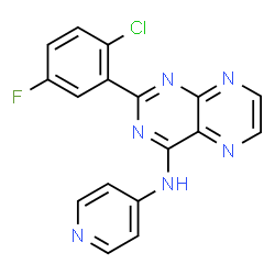 ChemSpider 2D Image | 2-(2-Chloro-5-fluorophenyl)-N-(4-pyridinyl)-4-pteridinamine | C17H10ClFN6