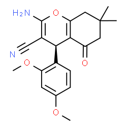 ChemSpider 2D Image | (4S)-2-Amino-4-(2,4-dimethoxyphenyl)-7,7-dimethyl-5-oxo-5,6,7,8-tetrahydro-4H-chromene-3-carbonitrile | C20H22N2O4