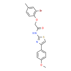 ChemSpider 2D Image | 2-(2-Bromo-4-methylphenoxy)-N-[4-(4-methoxyphenyl)-1,3-thiazol-2-yl]acetamide | C19H17BrN2O3S
