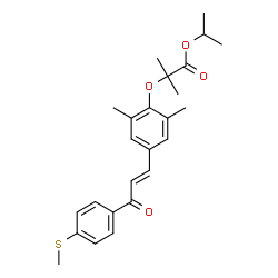 ChemSpider 2D Image | Isopropyl 2-(2,6-dimethyl-4-{(1E)-3-[4-(methylsulfanyl)phenyl]-3-oxo-1-propen-1-yl}phenoxy)-2-methylpropanoate | C25H30O4S