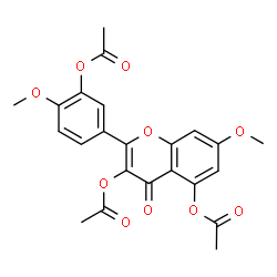 ChemSpider 2D Image | 2-(3-Acetoxy-4-methoxyphenyl)-7-methoxy-4-oxo-4H-chromene-3,5-diyl diacetate | C23H20O10