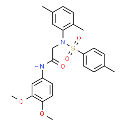 ChemSpider 2D Image | N-(3,4-Dimethoxyphenyl)-N~2~-(2,5-dimethylphenyl)-N~2~-[(4-methylphenyl)sulfonyl]glycinamide | C25H28N2O5S