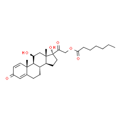 ChemSpider 2D Image | (11beta)-11,17-Dihydroxy-3,20-dioxopregna-1,4-dien-21-yl heptanoate | C28H40O6