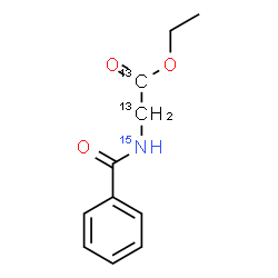 ChemSpider 2D Image | Ethyl N-benzoyl(~13~C_2_,~15~N)glycinate | C913C2H1315NO3