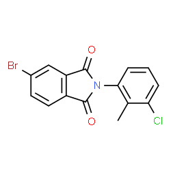 ChemSpider 2D Image | 5-Bromo-2-(3-chloro-2-methylphenyl)-1H-isoindole-1,3(2H)-dione | C15H9BrClNO2