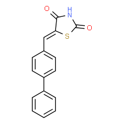 ChemSpider 2D Image | (5Z)-5-(4-Biphenylylmethylene)-1,3-thiazolidine-2,4-dione | C16H11NO2S