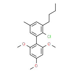ChemSpider 2D Image | 3-Butyl-2-chloro-2',4',6'-trimethoxy-5-methylbiphenyl | C20H25ClO3