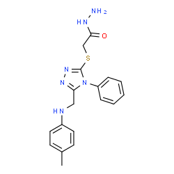 ChemSpider 2D Image | 2-[(5-{[(4-Methylphenyl)amino]methyl}-4-phenyl-4H-1,2,4-triazol-3-yl)sulfanyl]acetohydrazide | C18H20N6OS