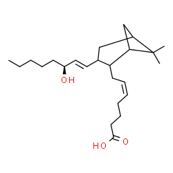 ChemSpider 2D Image | (5Z)-7-{3-[(1E,3S)-3-Hydroxy-1-octen-1-yl]-6,6-dimethylbicyclo[3.1.1]hept-2-yl}-5-heptenoic acid | C24H40O3