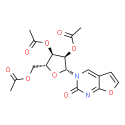 ChemSpider 2D Image | 3-(2,3,5-Tri-O-acetyl-beta-D-ribofuranosyl)furo[2,3-d]pyrimidin-2(3H)-one | C17H18N2O9