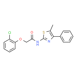 ChemSpider 2D Image | 2-(2-Chlorophenoxy)-N-(5-methyl-4-phenyl-1,3-thiazol-2-yl)acetamide | C18H15ClN2O2S