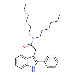 ChemSpider 2D Image | N,N-dihexyl-2-phenylindole-3-acetamide | C28H38N2O