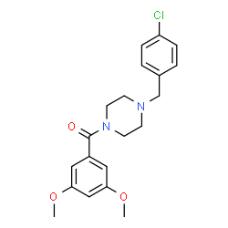 ChemSpider 2D Image | 1-[(4-chlorophenyl)methyl]-4-(3,5-dimethoxybenzoyl)piperazine | C20H23ClN2O3