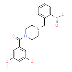 ChemSpider 2D Image | (3,5-Dimethoxyphenyl)[4-(2-nitrobenzyl)-1-piperazinyl]methanone | C20H23N3O5