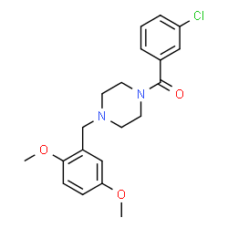 ChemSpider 2D Image | (3-Chlorophenyl)[4-(2,5-dimethoxybenzyl)-1-piperazinyl]methanone | C20H23ClN2O3