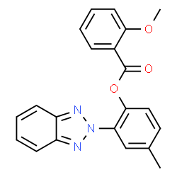 ChemSpider 2D Image | 2-(2H-Benzotriazol-2-yl)-4-methylphenyl 2-methoxybenzoate | C21H17N3O3