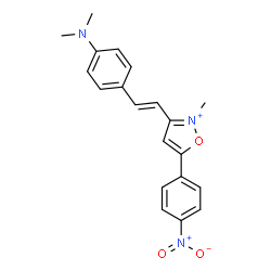 ChemSpider 2D Image | 3-{(E)-2-[4-(Dimethylamino)phenyl]vinyl}-2-methyl-5-(4-nitrophenyl)-1,2-oxazol-2-ium | C20H20N3O3