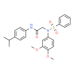 ChemSpider 2D Image | N~2~-(3,4-Dimethoxyphenyl)-N-(4-isopropylphenyl)-N~2~-(phenylsulfonyl)glycinamide | C25H28N2O5S