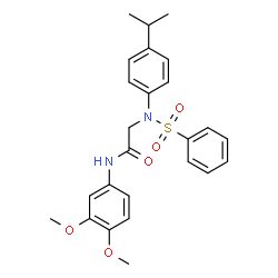 ChemSpider 2D Image | N-(3,4-Dimethoxyphenyl)-N~2~-(4-isopropylphenyl)-N~2~-(phenylsulfonyl)glycinamide | C25H28N2O5S