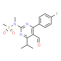 ChemSpider 2D Image | N-(4-(4-Fluorophenyl)-5-formyl-6-isopropylpyrimidin-2-yl)-N-methylmethanesulfonamide | C16H18FN3O3S