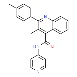 ChemSpider 2D Image | 3-Methyl-2-(4-methylphenyl)-N-(4-pyridinyl)-4-quinolinecarboxamide | C23H19N3O