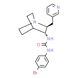 ChemSpider 2D Image | 1-(4-Bromophenyl)-3-[(2S,3R)-2-(3-pyridinylmethyl)-1-azabicyclo[2.2.2]oct-3-yl]urea | C20H23BrN4O