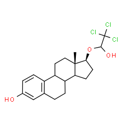 ChemSpider 2D Image | (8xi,9xi,14xi,17beta)-17-(2,2,2-Trichloro-1-hydroxyethoxy)estra-1,3,5(10)-trien-3-ol | C20H25Cl3O3
