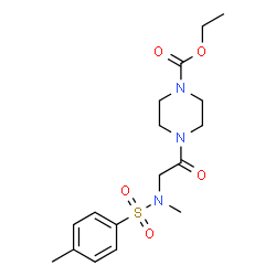 ChemSpider 2D Image | Ethyl 4-{N-methyl-N-[(4-methylphenyl)sulfonyl]glycyl}-1-piperazinecarboxylate | C17H25N3O5S