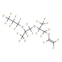 ChemSpider 2D Image | 1,1,2,4,4,5,7,7,8,10,10,11,11,12,12,12-HEXADECAFLUORO-5,8-BIS(TRIFLUOROMETHYL)-3,6,9-TRIOXADODEC-1-ENE | C11F22O3